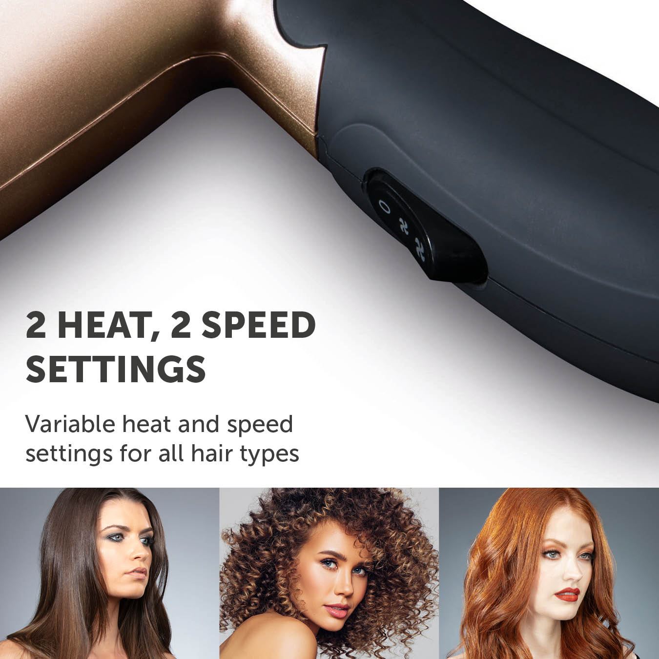 Carmen Noir 1200W Travel Hair Dryer Black