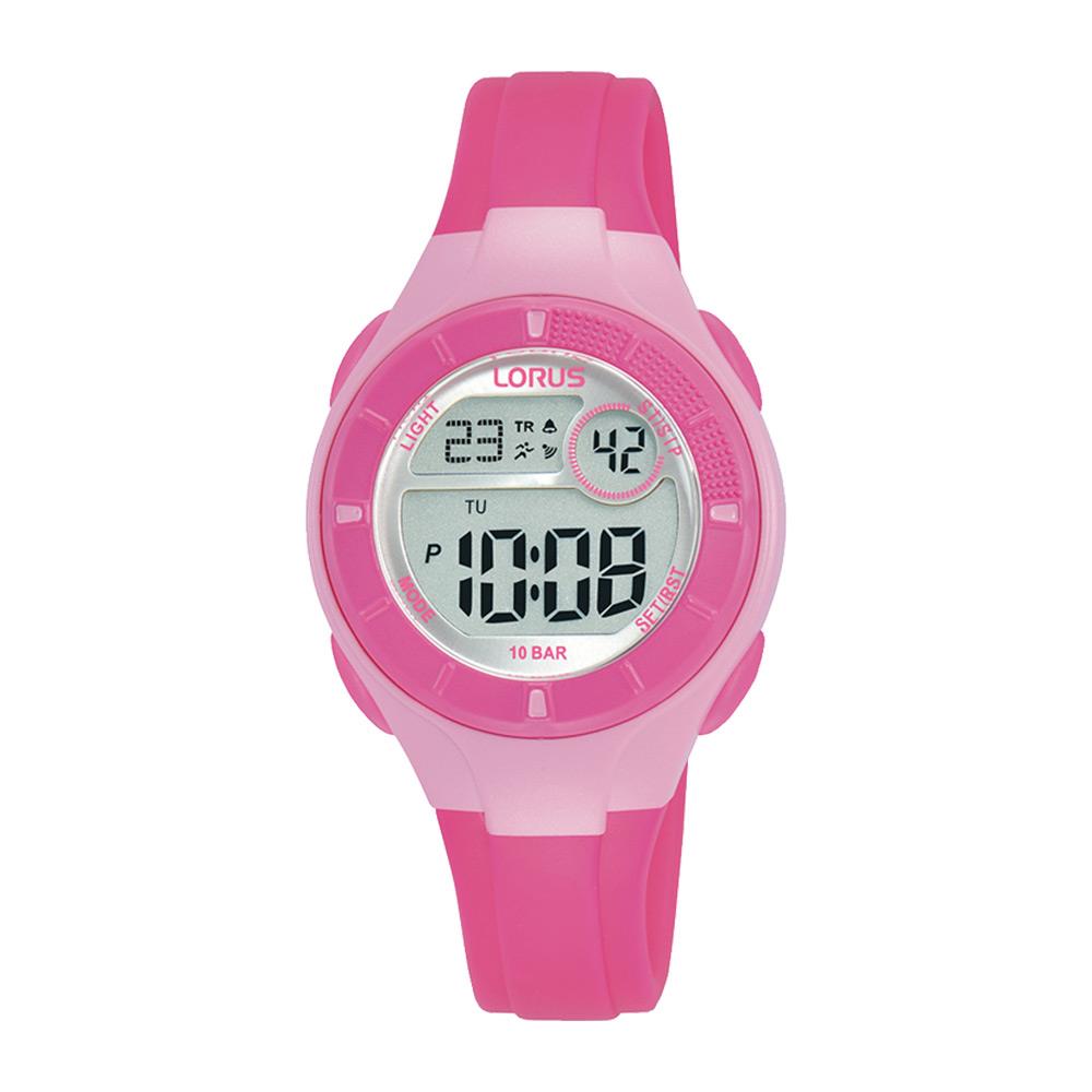 Lorus Children Digital Dial Pink Rubber Strap Watch R2345PX9 DK Wholesale Ltd