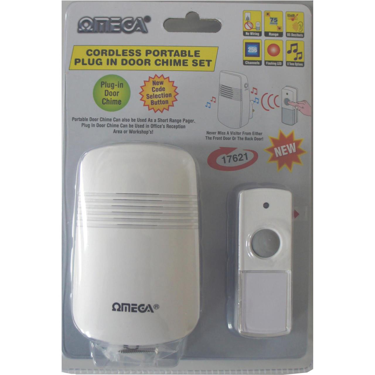 Omega Cordless Portable Plug In Door Chime Set