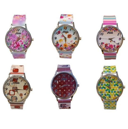 Relda Ladies Analogue Silicone Strap Watch RELLDS Available Multiple Colour