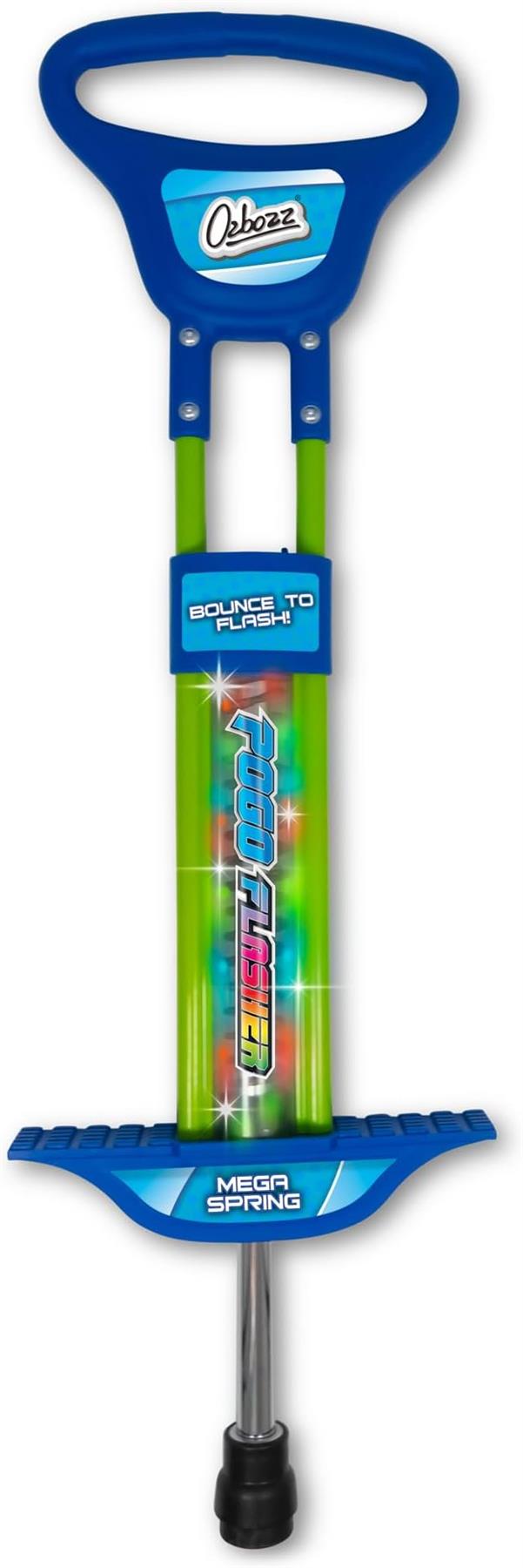 Pogo Stick - Ozbozz Go Light Up Spring powered 89cm Blue Outdoor Garden Game for Boys Girls