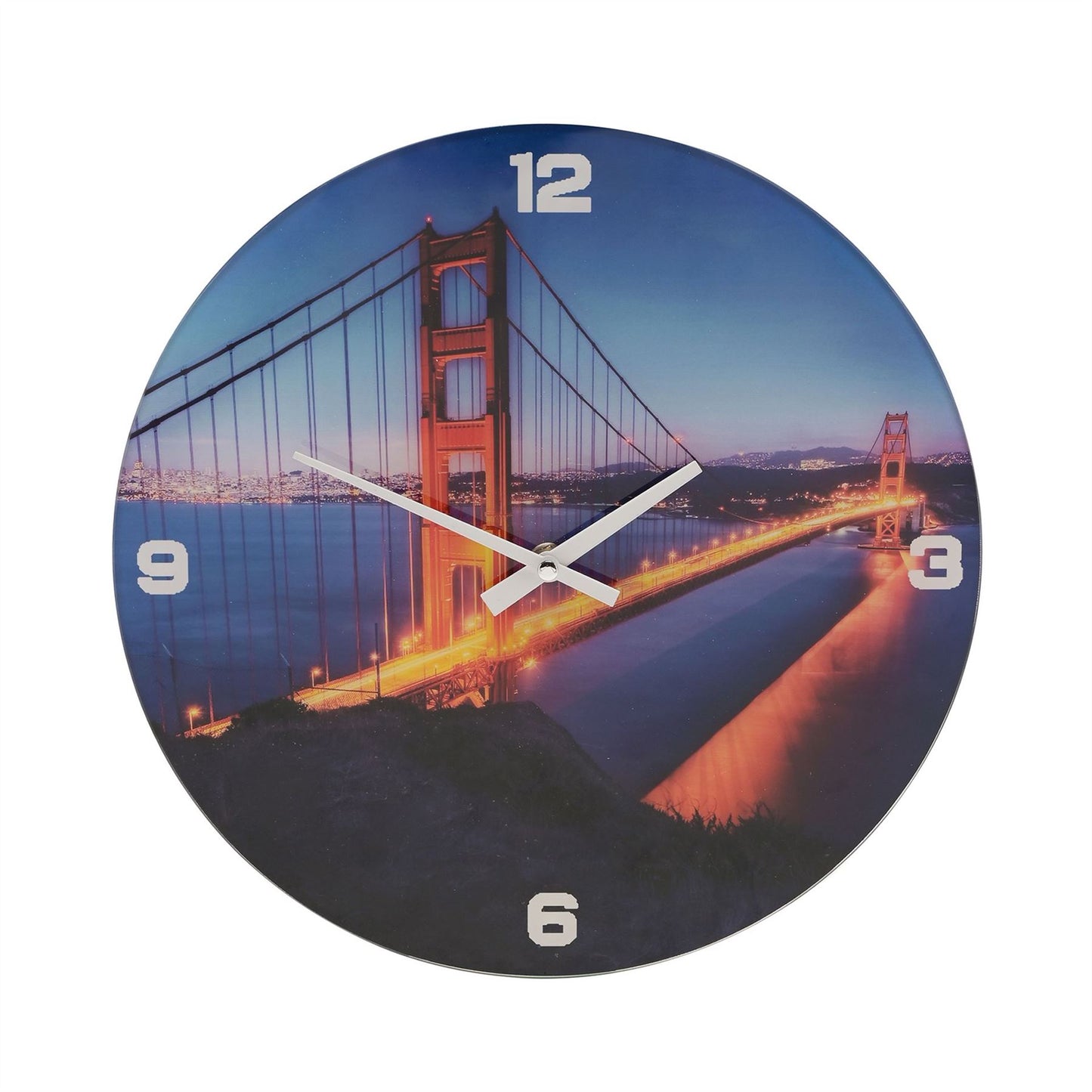Hometime Glass Wall Clock 30cm Available Multiple Design