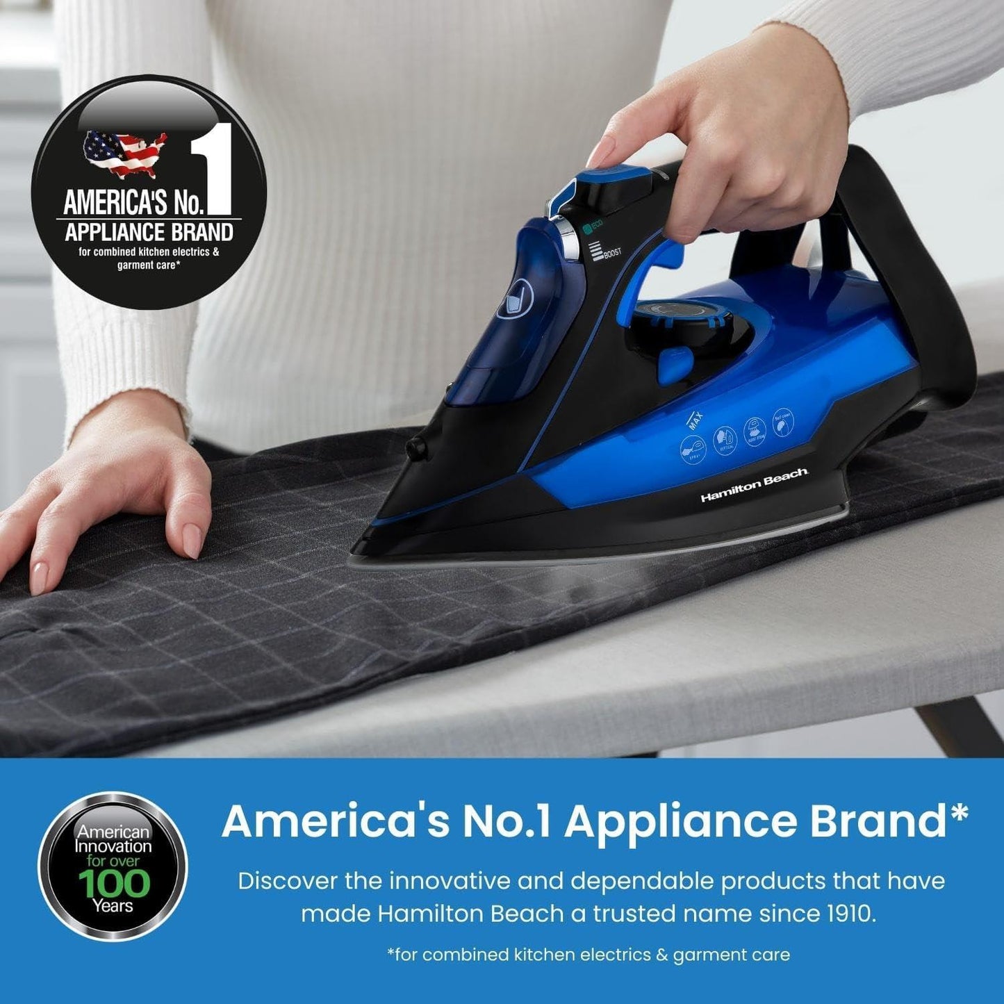 Hamilton Beach 3000W Pro Steam Max Iron - Blue & Black