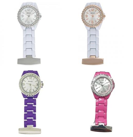 Henley Ladies Enamel Link Beauticians Fob Watch HF01 Available Multiple Colour - CLEARANCE NEEDS RE-BATTERY