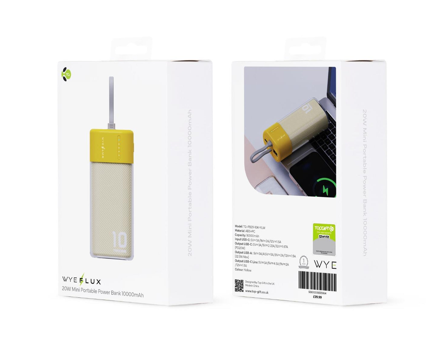 WYEFLUX 10000 mAh Mini Portable Power Bank