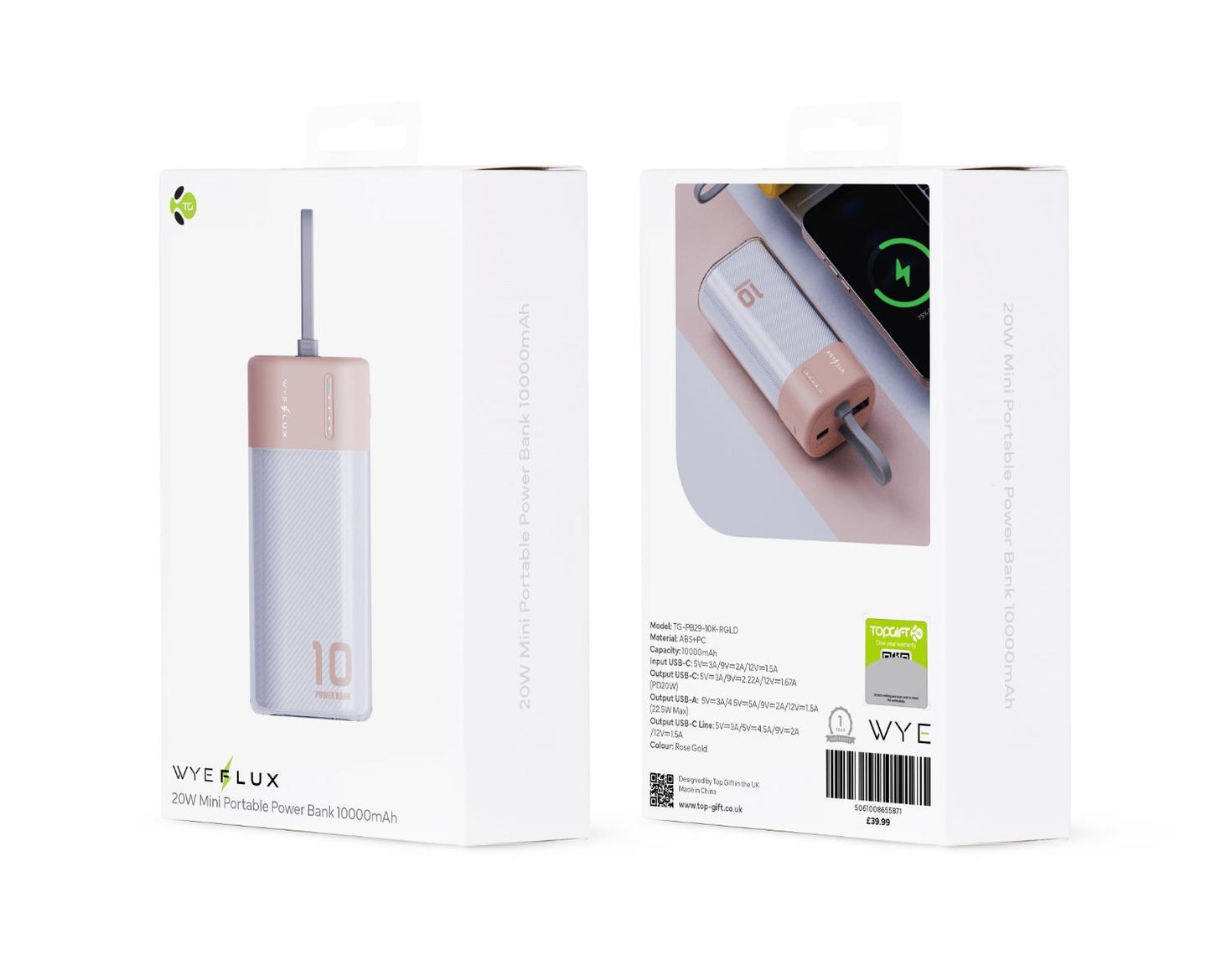 WYEFLUX 10000 mAh Mini Portable Power Bank