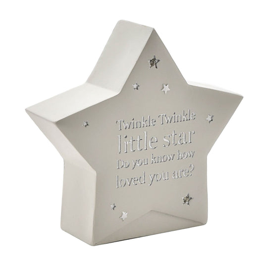 Bambino Star Shaped Resin Money Box "Twinkle Twinkle" 15cm