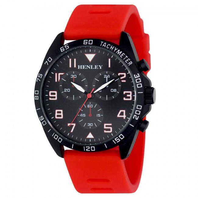 Henley Mens Multi Eye Sports Large Rubber Strap Watch H02215 Available Multiple Colour