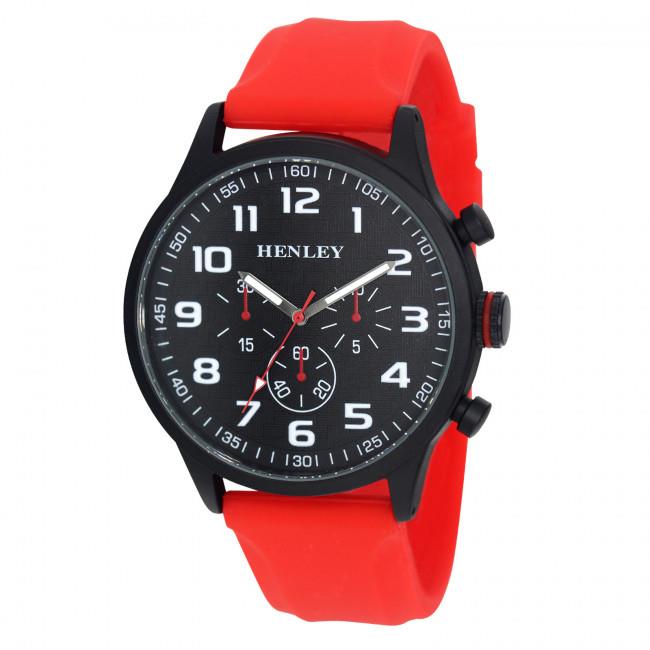 Henley Mens Sports Coloured Highlights Rubber Silicone Watch H02224 Available Multiple Colour