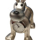 Miniature Clock Silver Plated Metal Springy Dog Solid Brass IMP1079S - CLEARANCE NEEDS RE-BATTERY