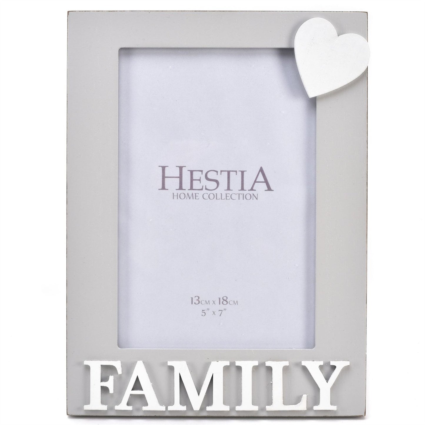 Hestia 'Family' Heart Photo Frame 5" x 7"