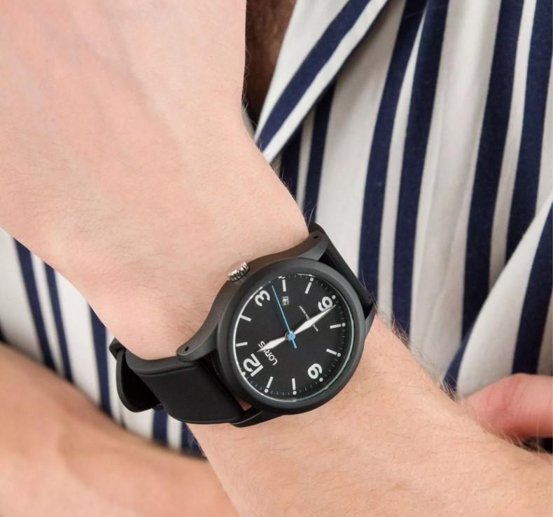 Lorus Mens Sport Analogue Dated with Black Rubber Silicone Watch - RH949LX-5