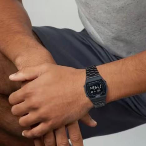 Casio Mens Classic Digital Dial Black Stainless Steel Watch Timeless Style