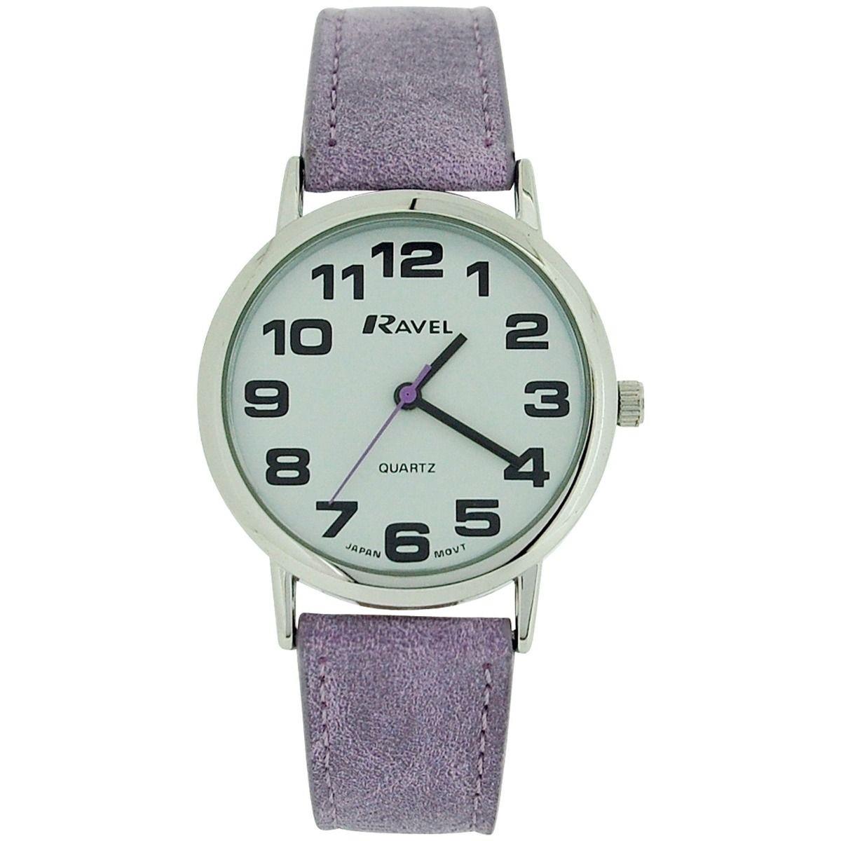 Ravel Unisex Gents/Ladies Classic Big Dial Leather Strap Watch R0105.13U Available Multiple Colour