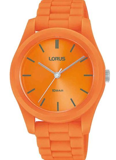 Lorus Ladies Analogue Quartz Orange Dial with Rubber Silicone Strap Watch - RG261RX5 BRAND NEW BUT NEEDS BATTERY