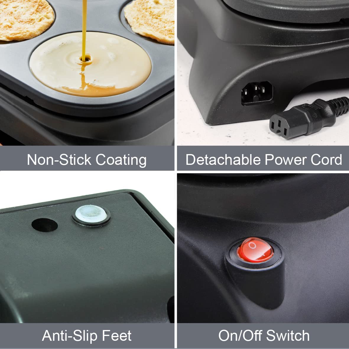 Quest 6 Mini Pancake Maker and Grill 6 Mini Pancake Maker and Grill (Carton of 4)