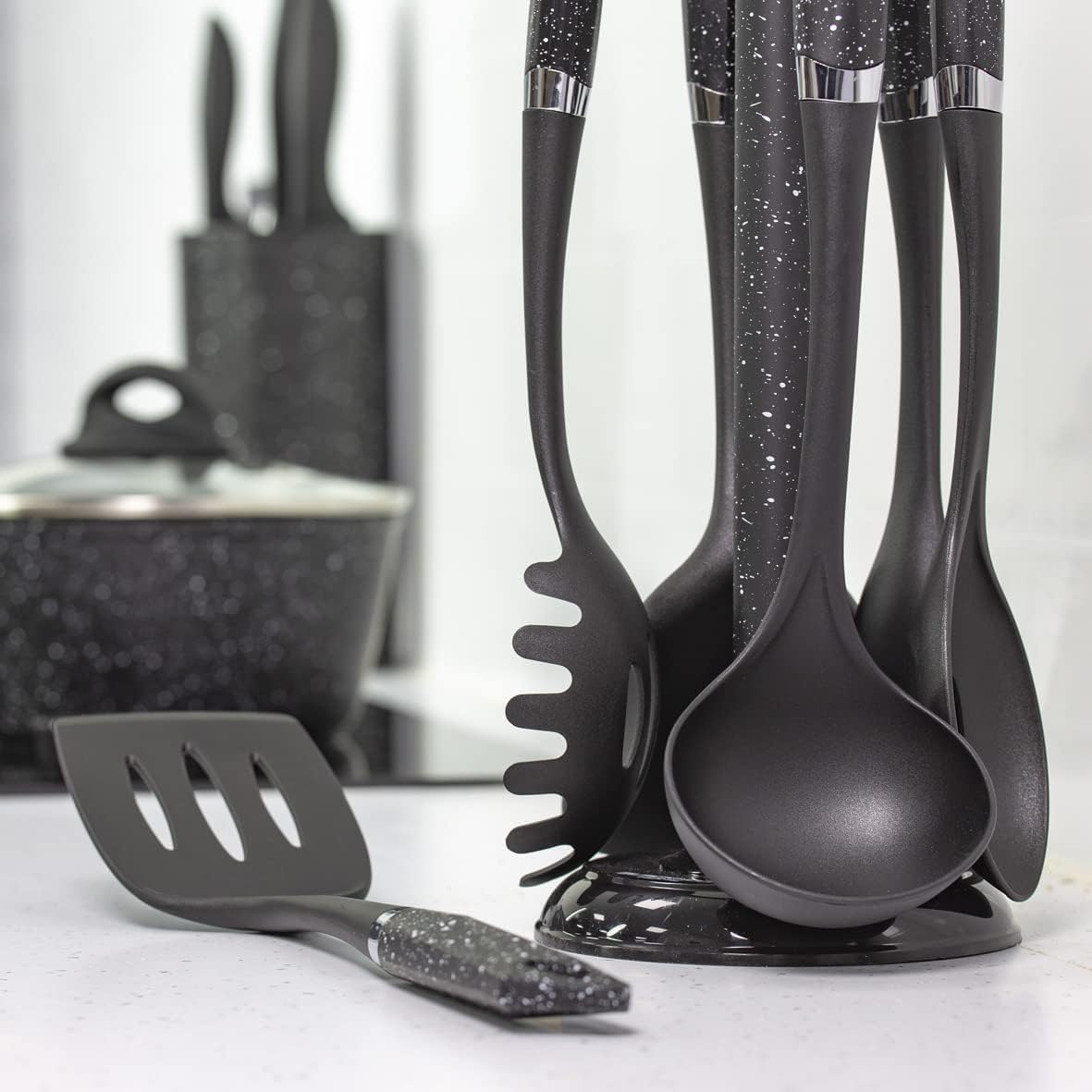 Blackmoor 6 piece Utensil Set - Black (Carton of 12)