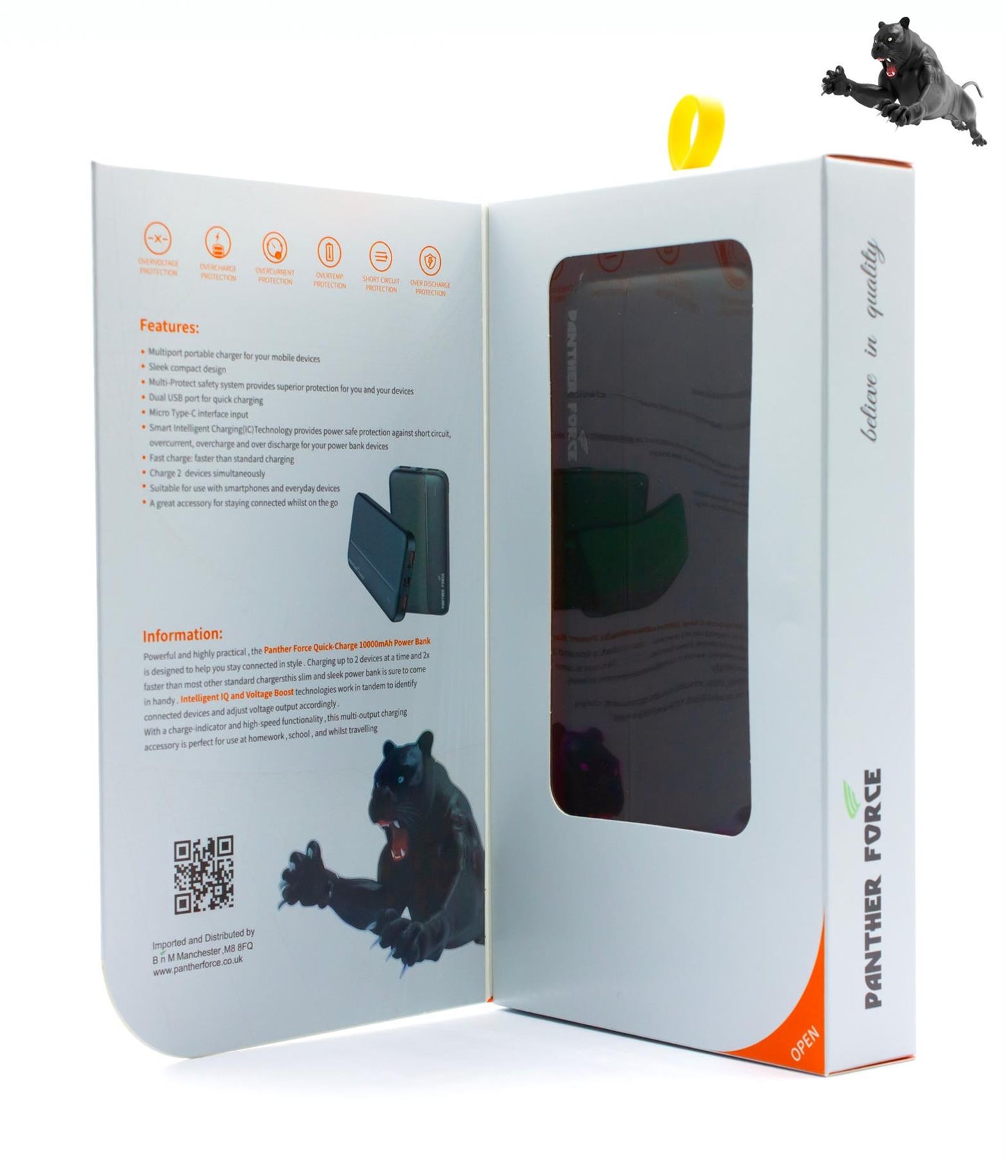 Panther Force Power Bank 10000mAh P.D3.0 Quick charge 3.0