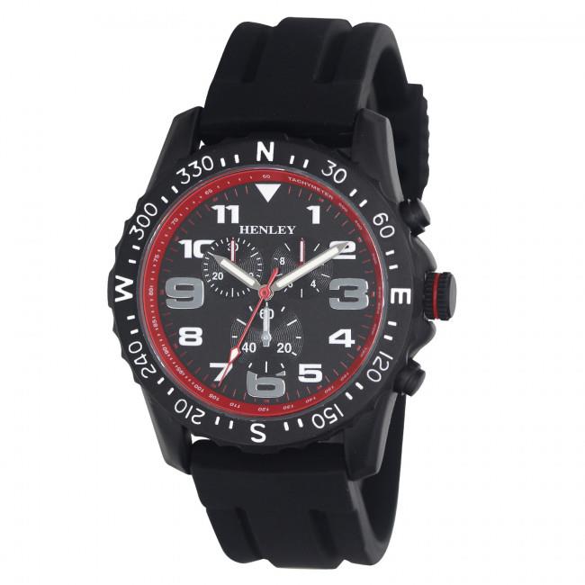 Henley Mens Multi Eye Sports Rubber Strap Watch H02208 Available Multiple colour