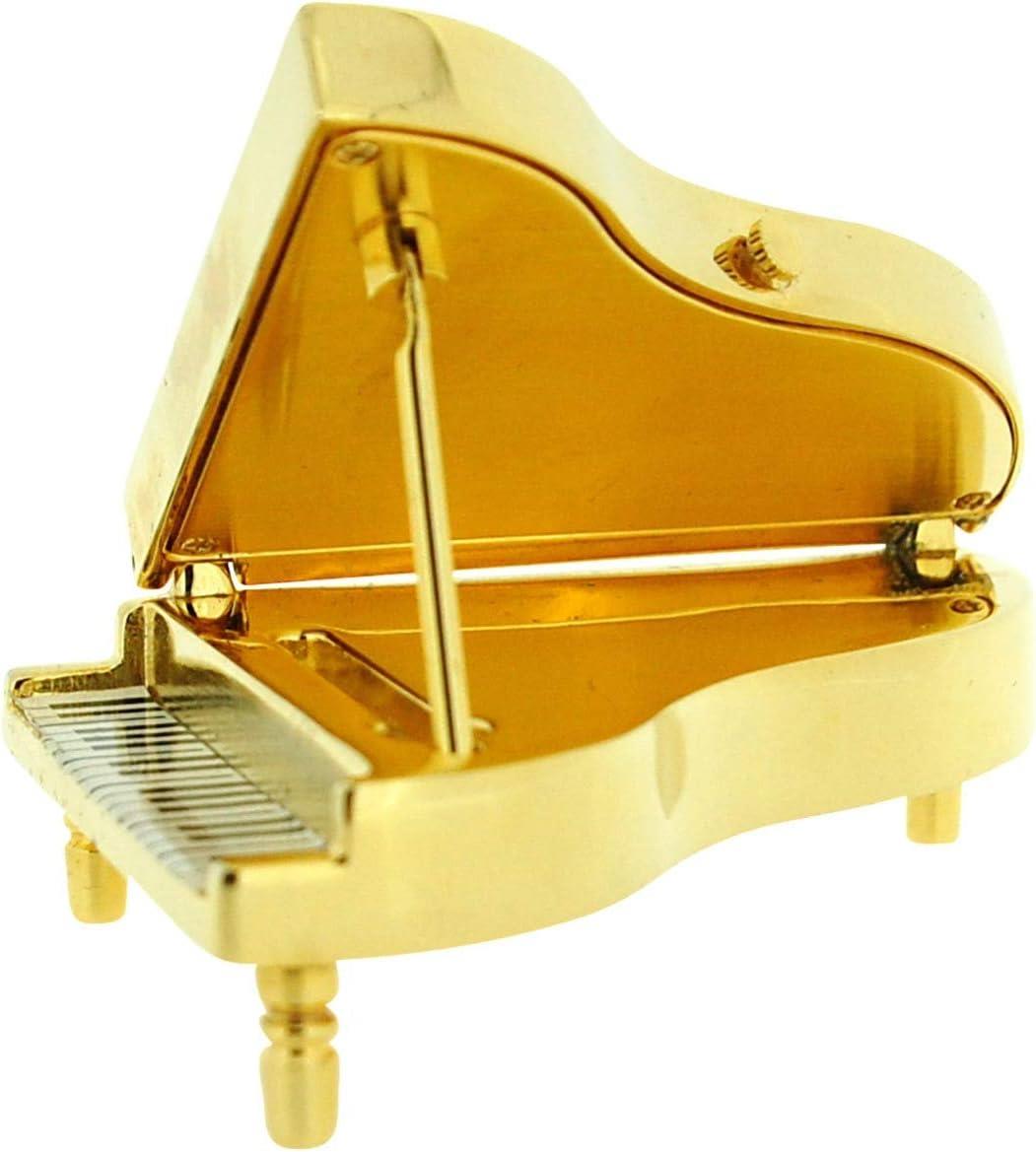 Miniature Clock Gold plated Piano Solid Brass IMP36G - CLEARANCE NEEDS RE-BATTERY