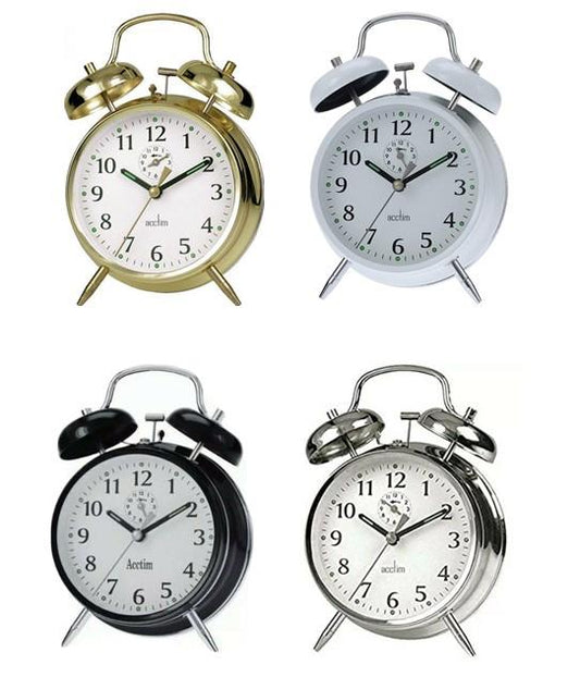 Acctim Saxon Large Double Bell Alarm clock Available  Multiple Colour