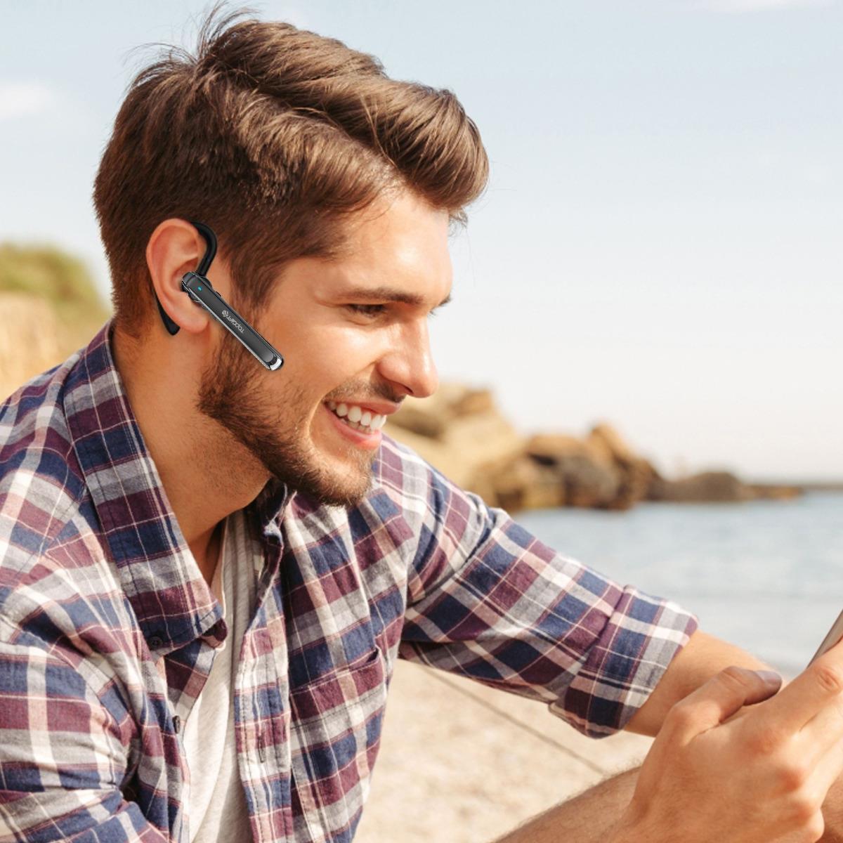 WYEWAVE Black Business Wireless One-Ear Headset Talk and Music Time: 5 hours