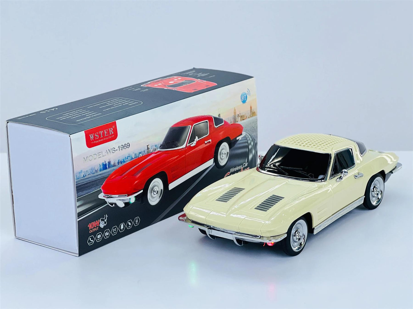 WSTER Wireless Bluetooth Car Speaker with TF/USB/FM - 1969