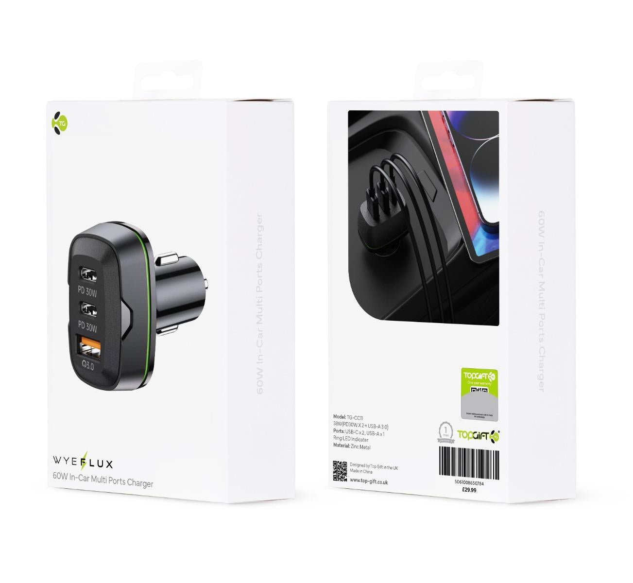 In-Car Multi Ports Charger 60W WYEFLUX