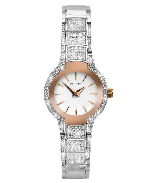 Sekonda Seksy Ladies Fashion Bling Silver Dial & Bracelet Watch 40068