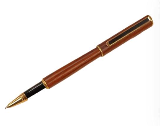 Imperial Wood Matt Brown Gold Trim Ball Pen Fine NIB IMP314R