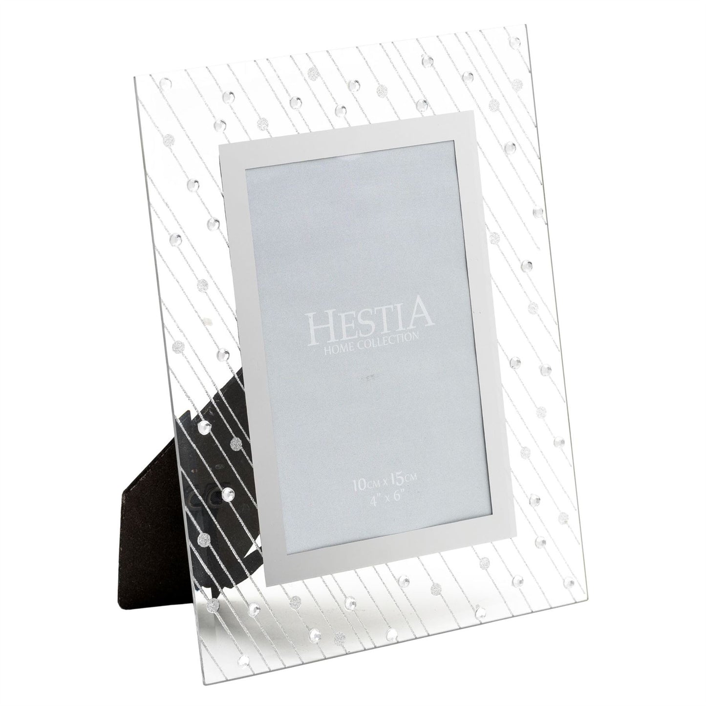 Hestia Mirror Glass Raindrop Design Frame 4" x 6"