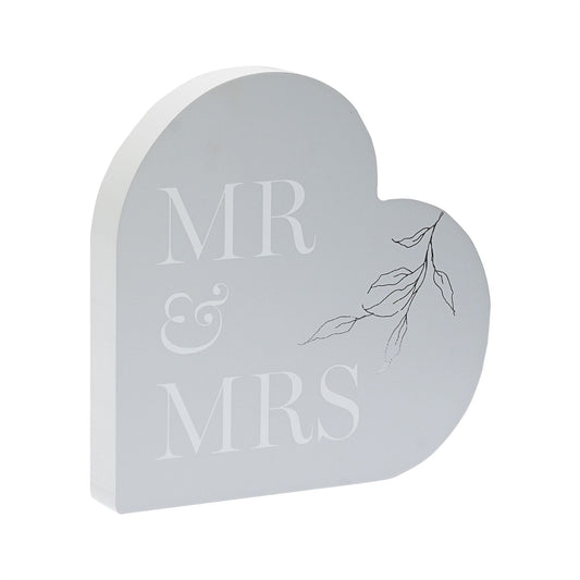 Amore Heart Mantel Plaque Mr & Mrs