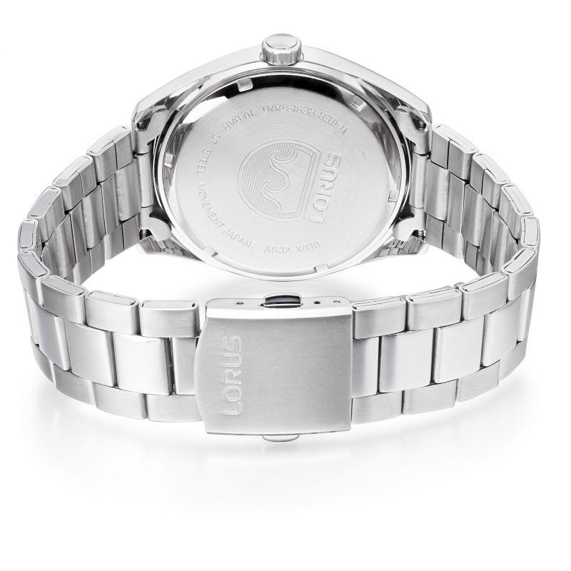 Lorus Mens Solar Powered Green Dated Dial Stainless Steel Bracelet Watch RX331AX9