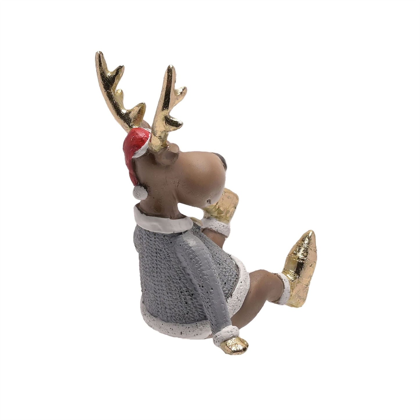 Sitting Reindeer Christmas Figurine