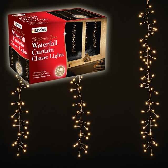 Christmas Workshop 240 LED Waterfall Curtain Chaser Lights - WW (Carton of 24)