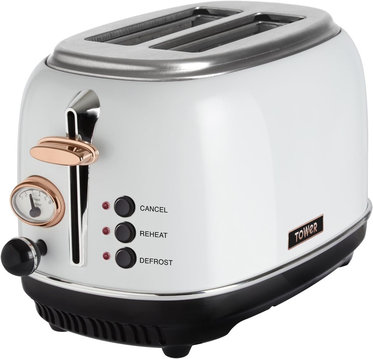 Tower Bottega 2 Slice Toaster Rose Gold Stainless Steel 810w T20016W