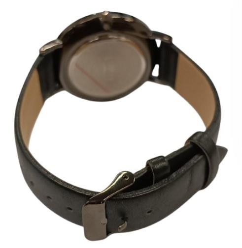 Limit Mens Basic Black Face Rosegold Number with Black Leather Strap Watch