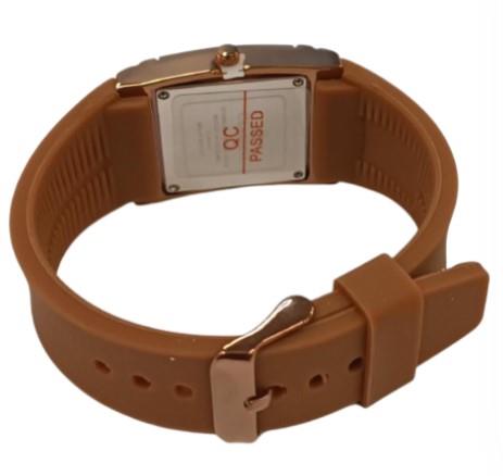 Clasico Ladies Water Resistant Bling Big Square Dial Rubber Strap WatcH Available Multiple colour
