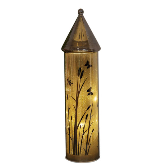 Hestia Glass House Style Ornament with LED Lights 35cm