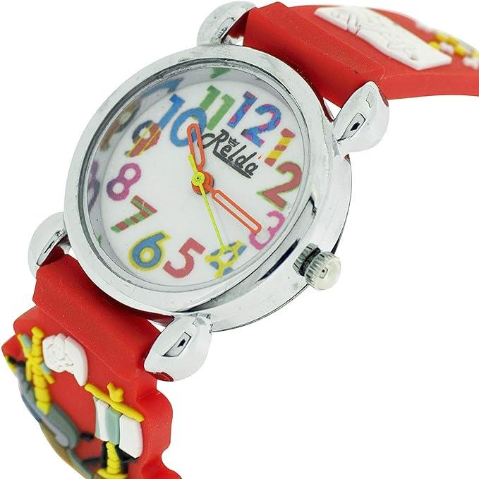 Relda Children's Big Number Analog Silicone Strap Girl's Watch REL10 Available Multiple Colour