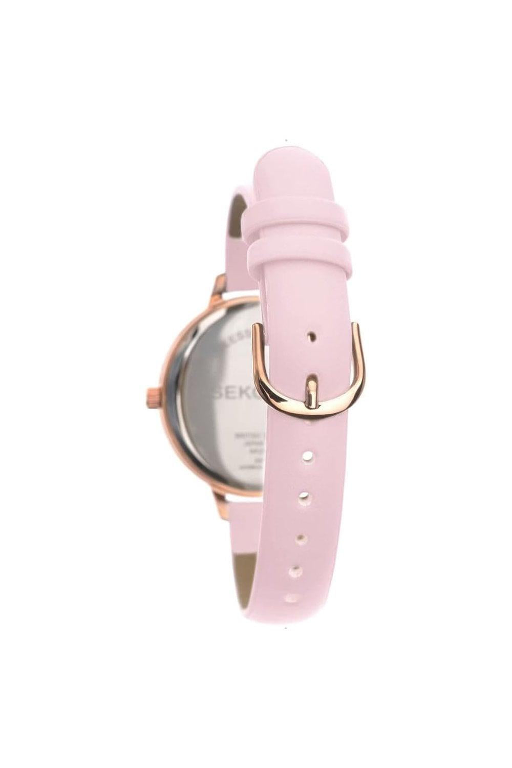 Sekonda Ladies Pink Bling Dial Leather Watch 2650
