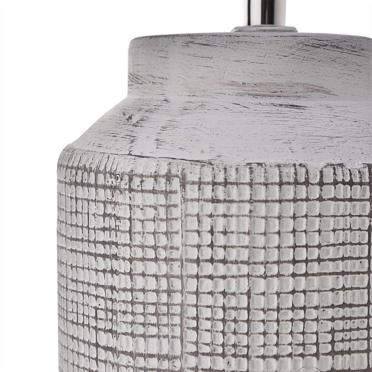 Hestia Textured White Table Lamp 41cm Tall