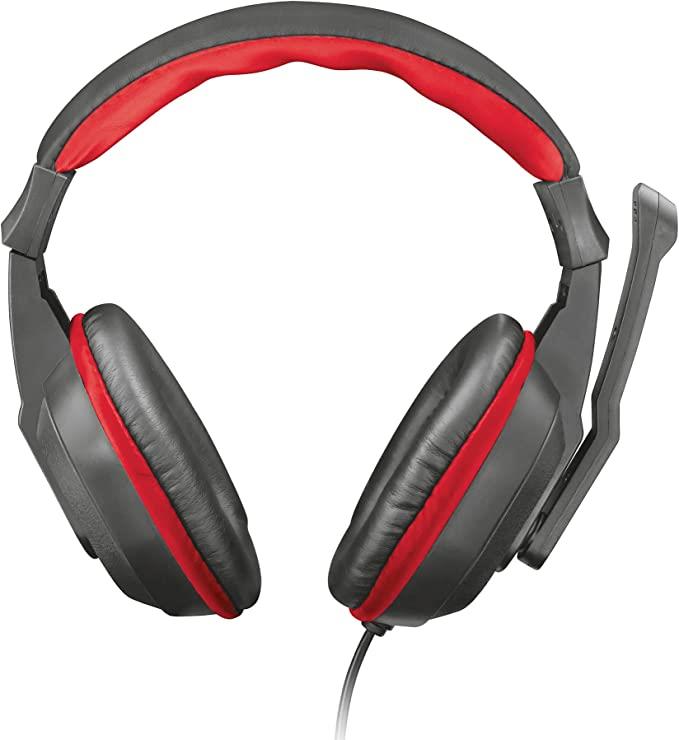 Trust Gaming Ziva Over-Ear Gaming Headphones with Retractable Microphone, Black / Red (30 PC Carton)