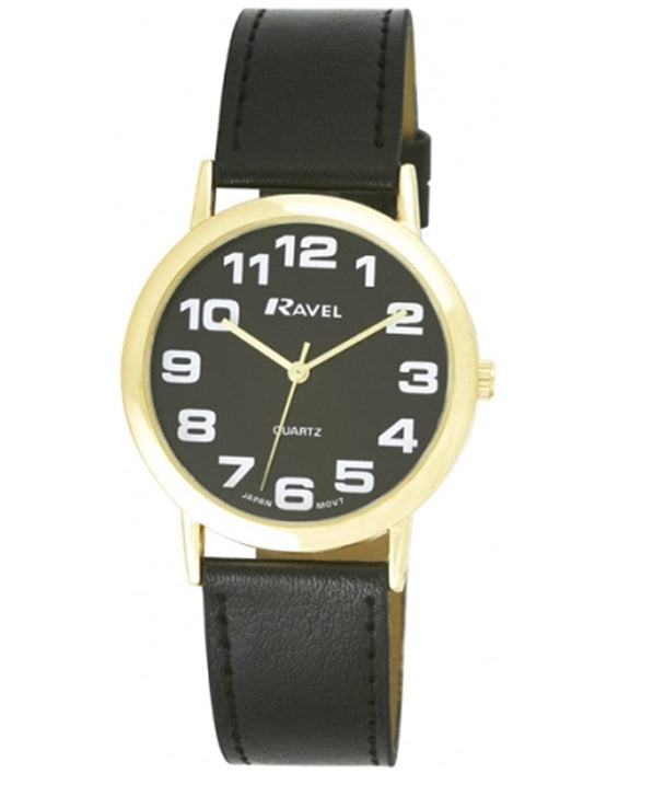 Ravel Mens Basic Leather Strap Watch R0105G Available Multiple Colour