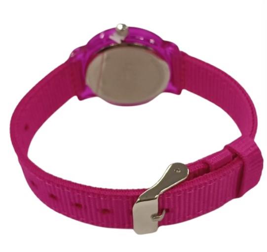 Limit Ladies Fashion Butterfly White Dial with Pink Nylon Strap Watch 6375