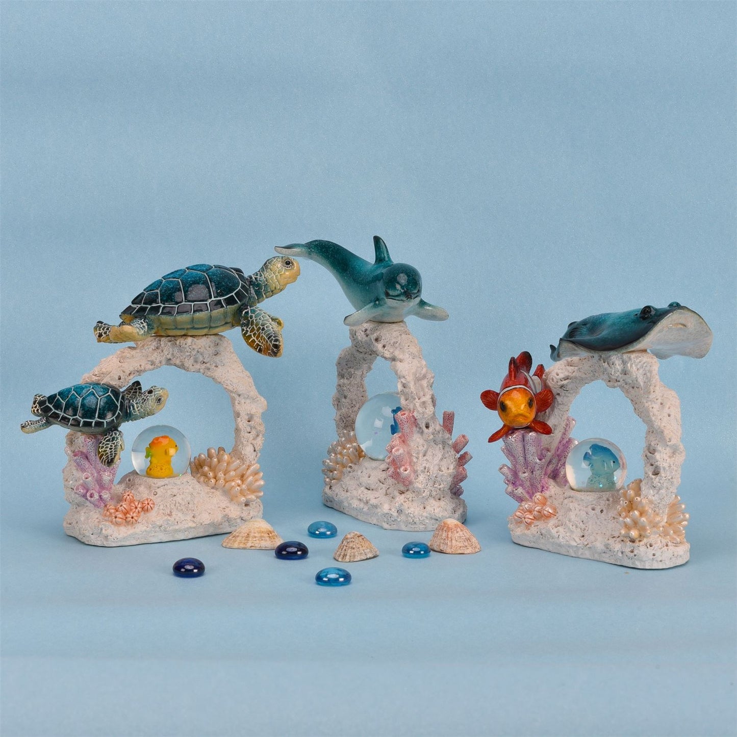 Naturecraft Light Up Pair of Turtles and Coral Figurine