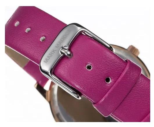 Mark Maddox Ladies Fashion Quartz Pink & Rosegold Tone Dial with Pink Leather Strap Watch - CLEARANCE NEEDS RE-BATTERY