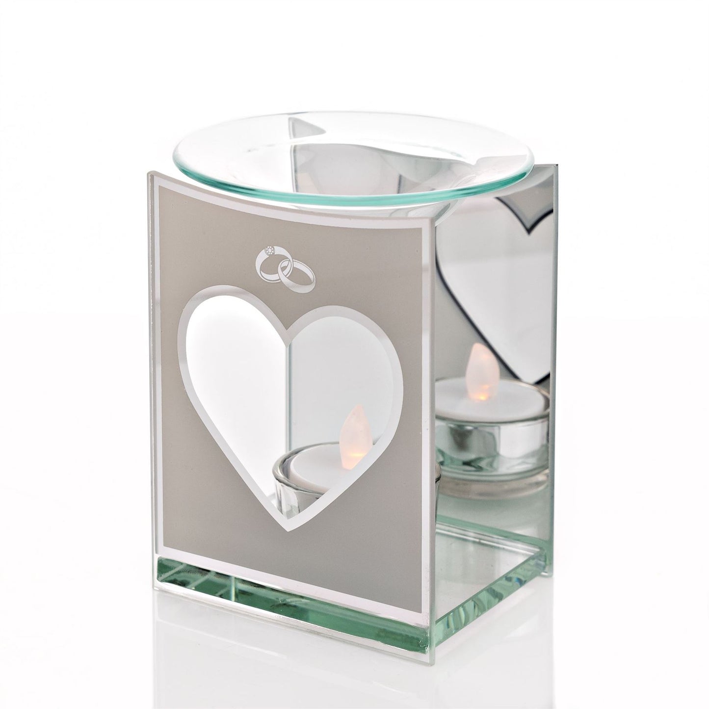 Amore Mirror Border Wax Melt / Oil Burner with Rings Icon