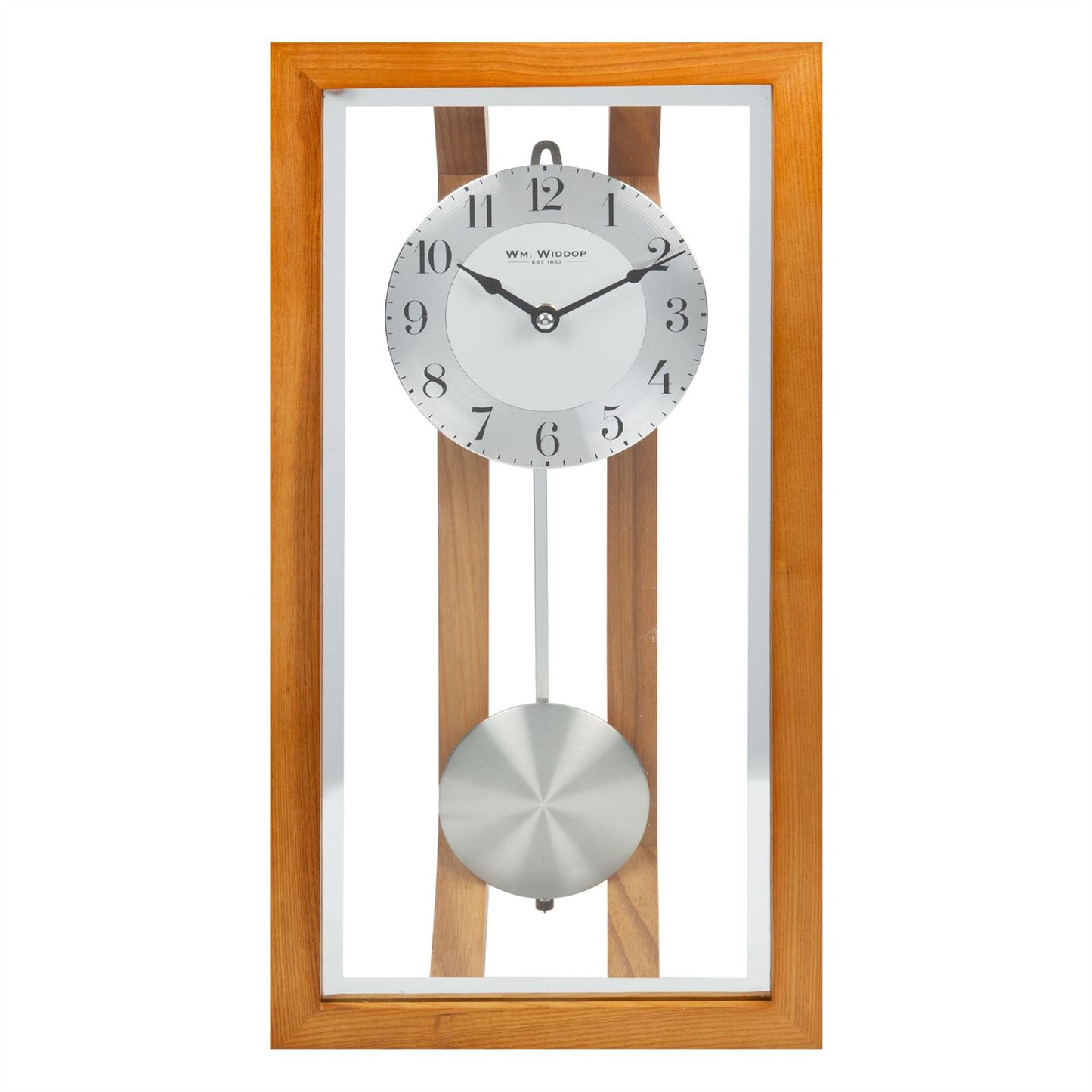 Wm.Widdop Oak Finish Pendulum Wall Clock 43cm Roman Dial