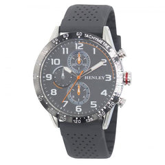 Henley Mens Large Polished Sports Silicone Watch Grey H02225.13